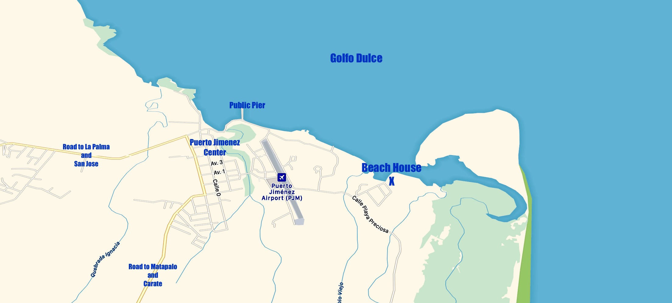 Puerto Jimenez Osa Peninsula Map
